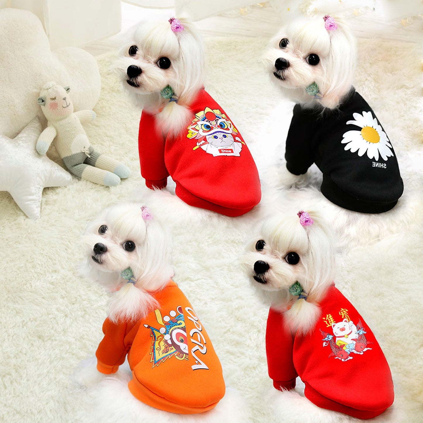 New Year Peking Opera Face Makeup Pet Clothes