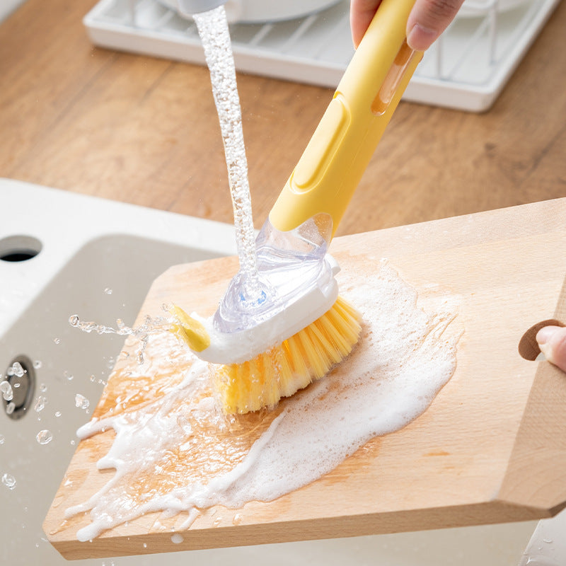 Kitchen Multi Functional Press Pot Brush Long Handle Cleaning Brush Slot Cleaner Brush Clean Window Slot Clean Tool