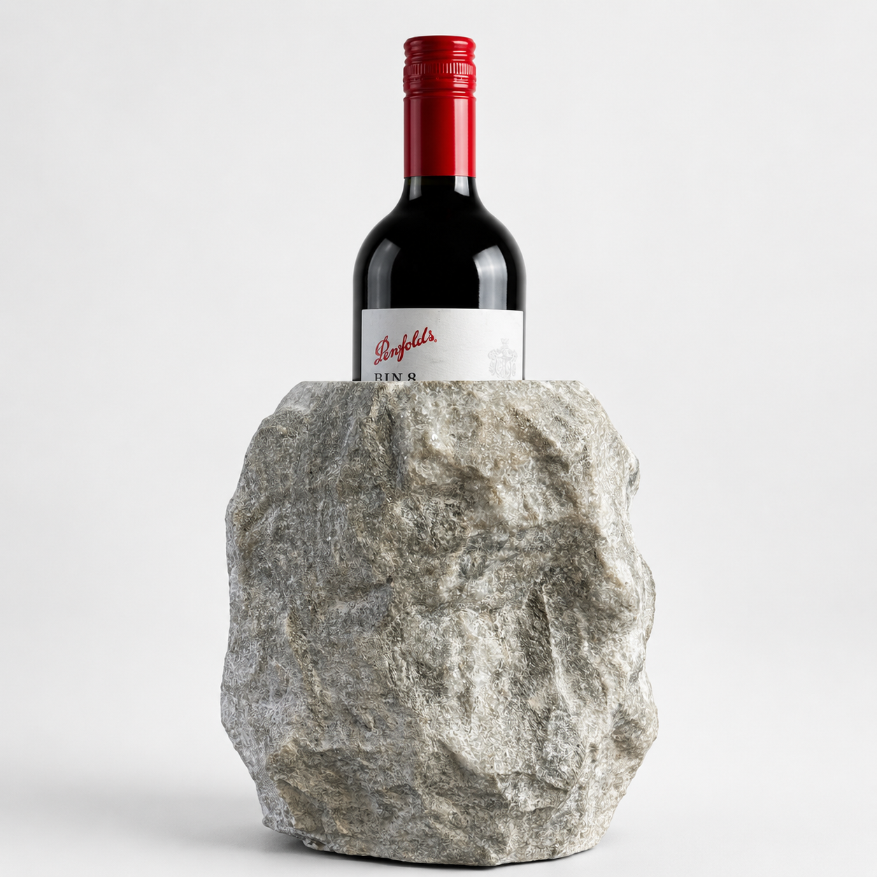 Solid Marble Wine Bottle Holder | Handcrafted Stone Wine Cooler