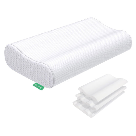 UTTU Cervical Pillow for Neck Strain Relief, Memory Foam Neck Pillow for Sleeping, Adjustable Orthopedic Sandwich Pillow, Contour Cooling for Side