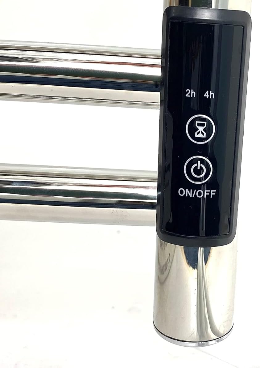 Manissa Siena Stainless Steel Electric Heated Towel Rail 300mm W x 720mm H Mirror Polished Finish Towel Radiator