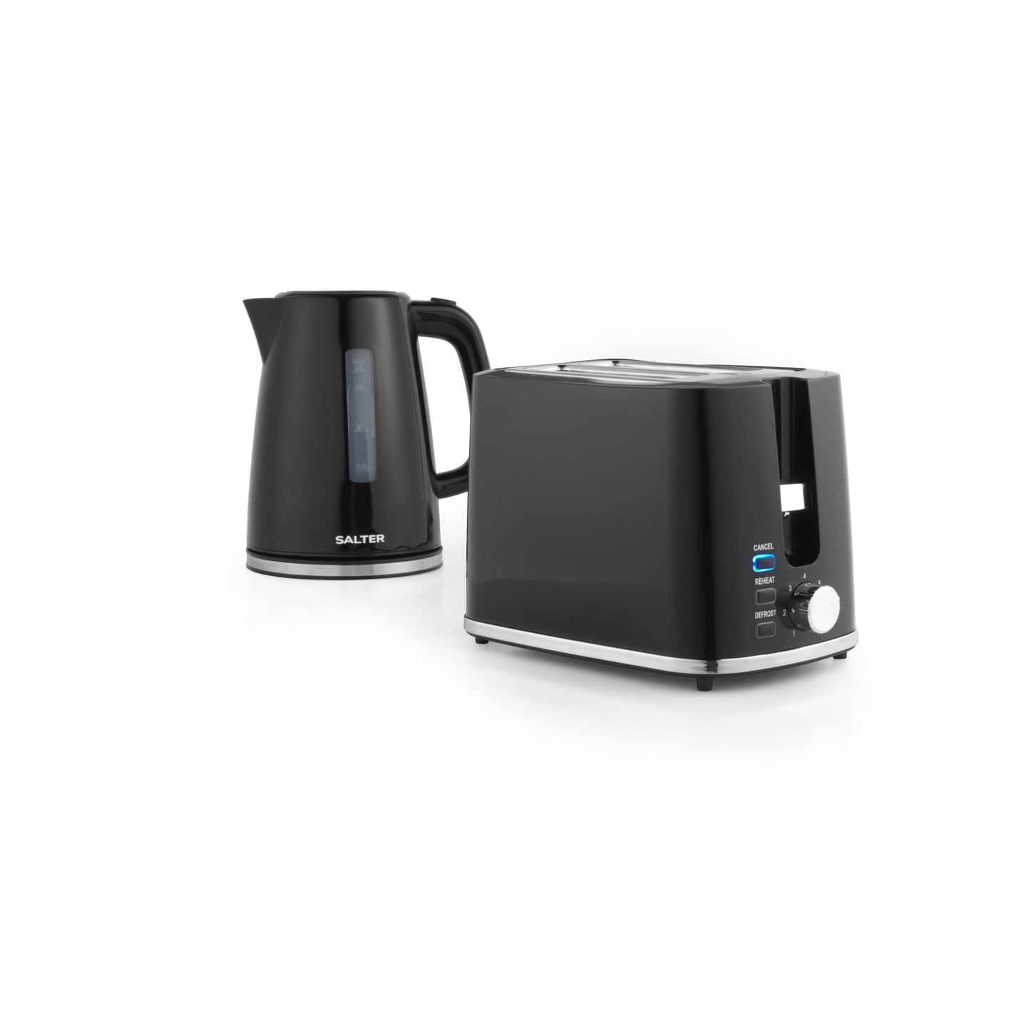 Salter COMBO-9133 Deco Kettle and Toaster Set  Rapid Boil 3 kW Kettle With Removable Limescale Filter, 2-Slice Wide Slot Electric Toaster, Crumb