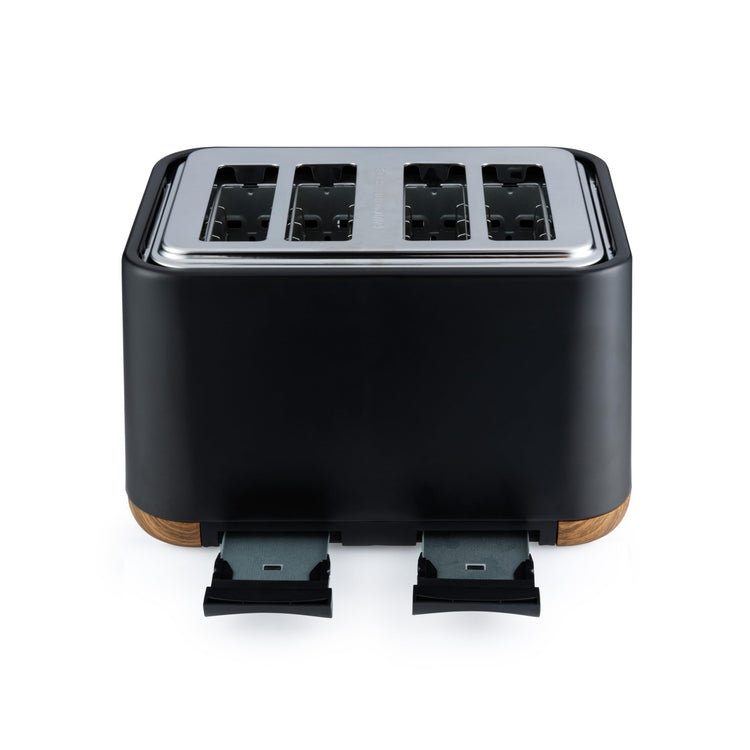 Salter EK5823BLK Toronto 4-Slice Toaster  Wide Slots, 6 Browning Levels, Removable Crumb Tray, Defrost, Reheat, Cancel, Self-Centring Function,