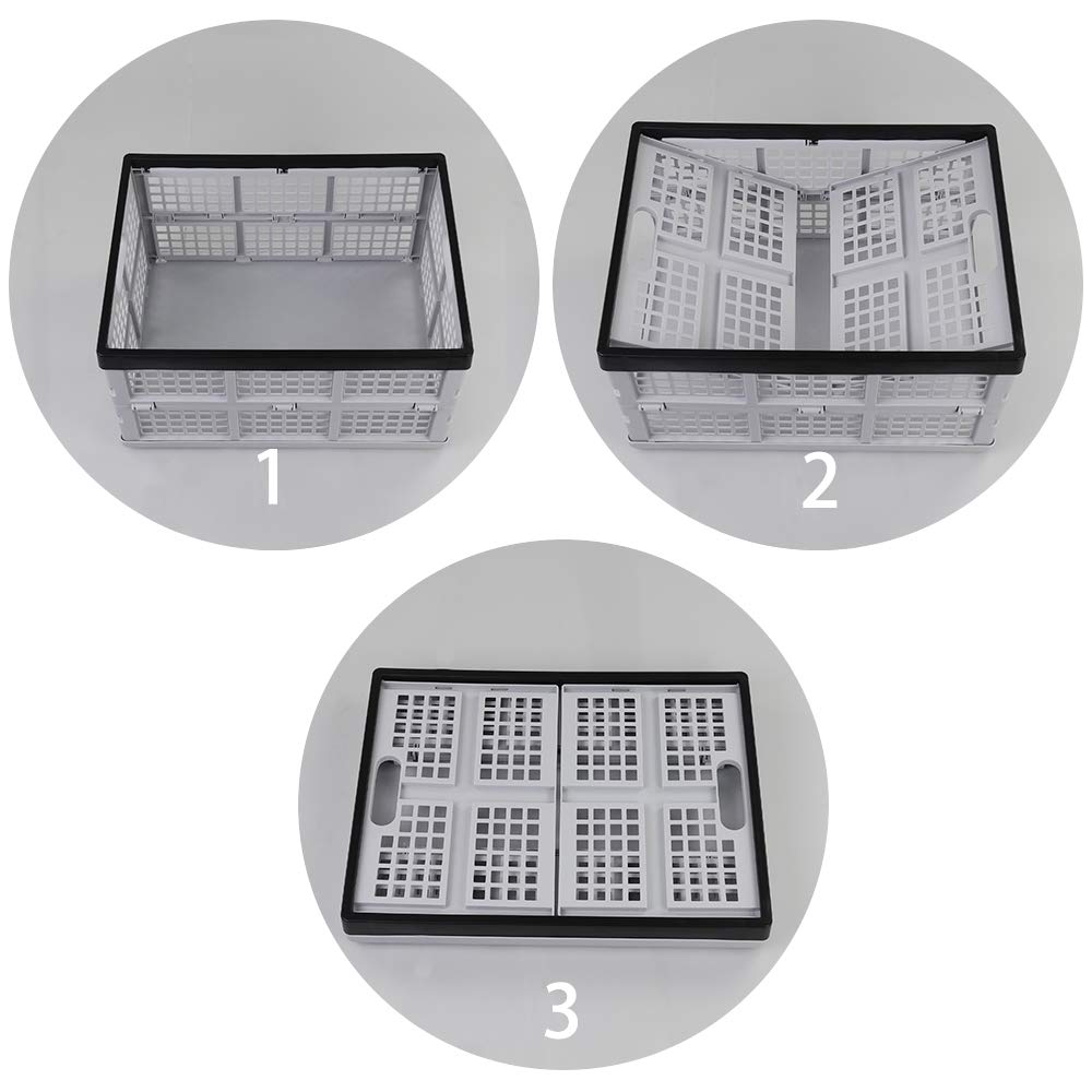 Xowine 28 L Plastic Collapsible Crates, Set of 3 Folding Storage Crates