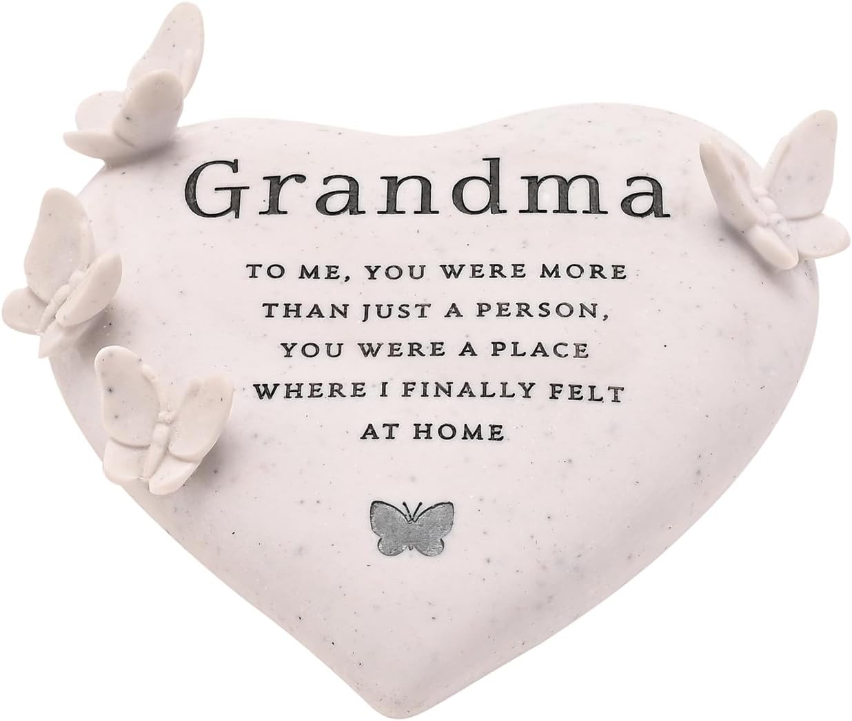 Thoughts of You - Graveside Butterfly Heart – Grandma | Memorial Plaque with Sentimental Verse & Butterfly Details | Weather-Resistant Resin Grave Decoration for Grandmother Tribute