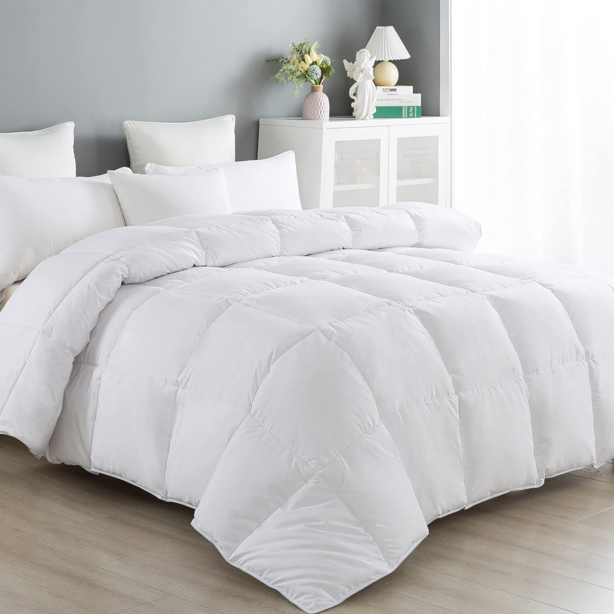 ANALIN Super King Size Duvet - 13.5 Tog Luxurious Goose Feather & Down Quilt, 50% Down Super King Size Bed Duvet, 100% Cotton Shell, Anti-dust mite &