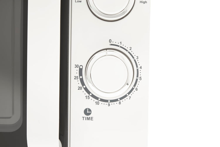 Haden 20L White Microwave - 800W Compact Countertop Microwave Oven with 6 Power Levels, 30-Min Timer & Defrost Function  Perfect for Kitchens, Dorms,