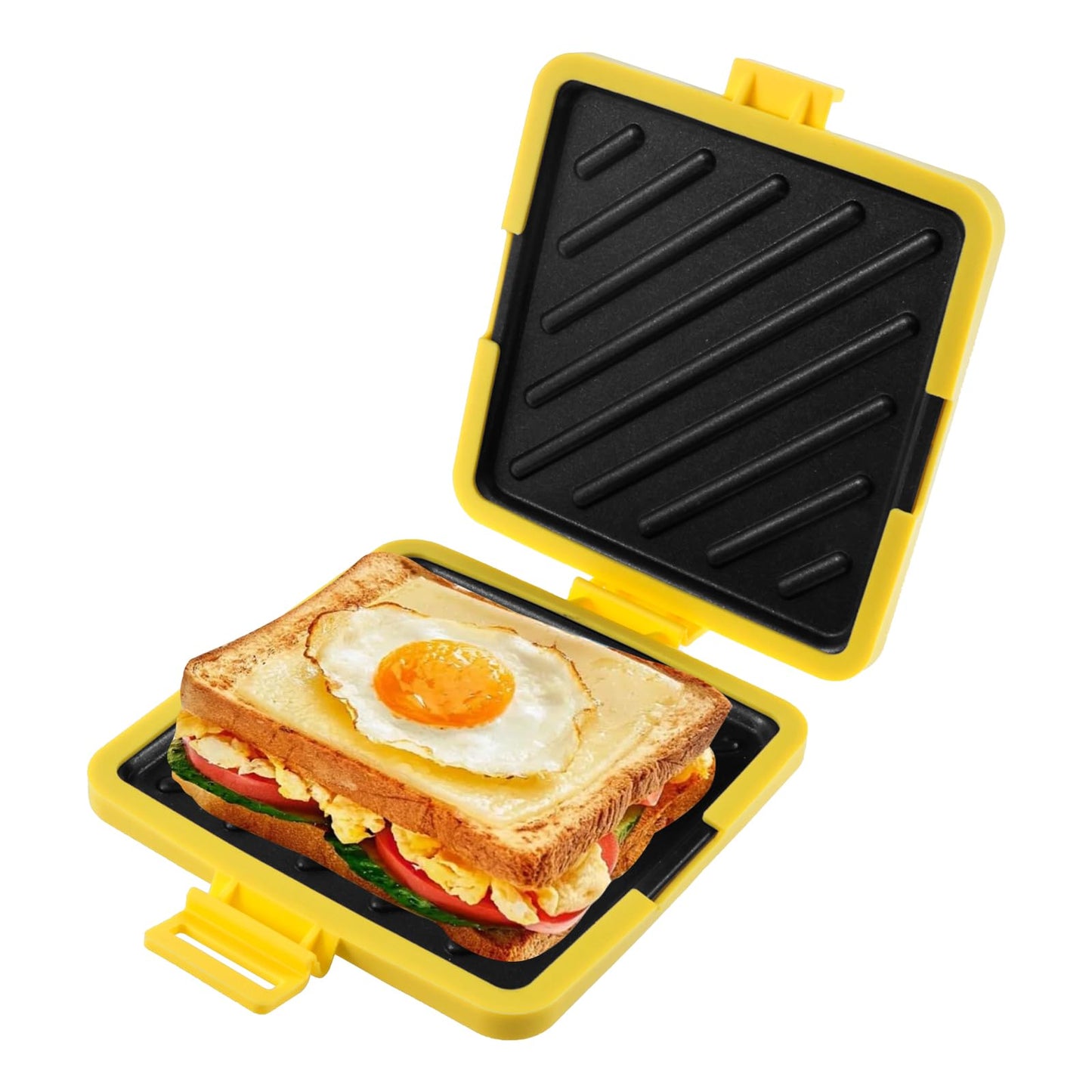 Microwave Toastie Sandwich Maker, Silicone Microwaveable Cookware Wireless Toastie Maker, Heatwave Technology Sandwich Toaster, Nonstick Plate