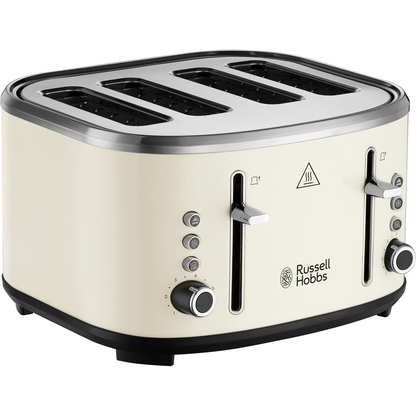 Russell Hobbs 4 Slice Toaster (Independent & Extra wide slots, 6 Browning levels, Frozen, cancel & reheat features with blue indicator light,
