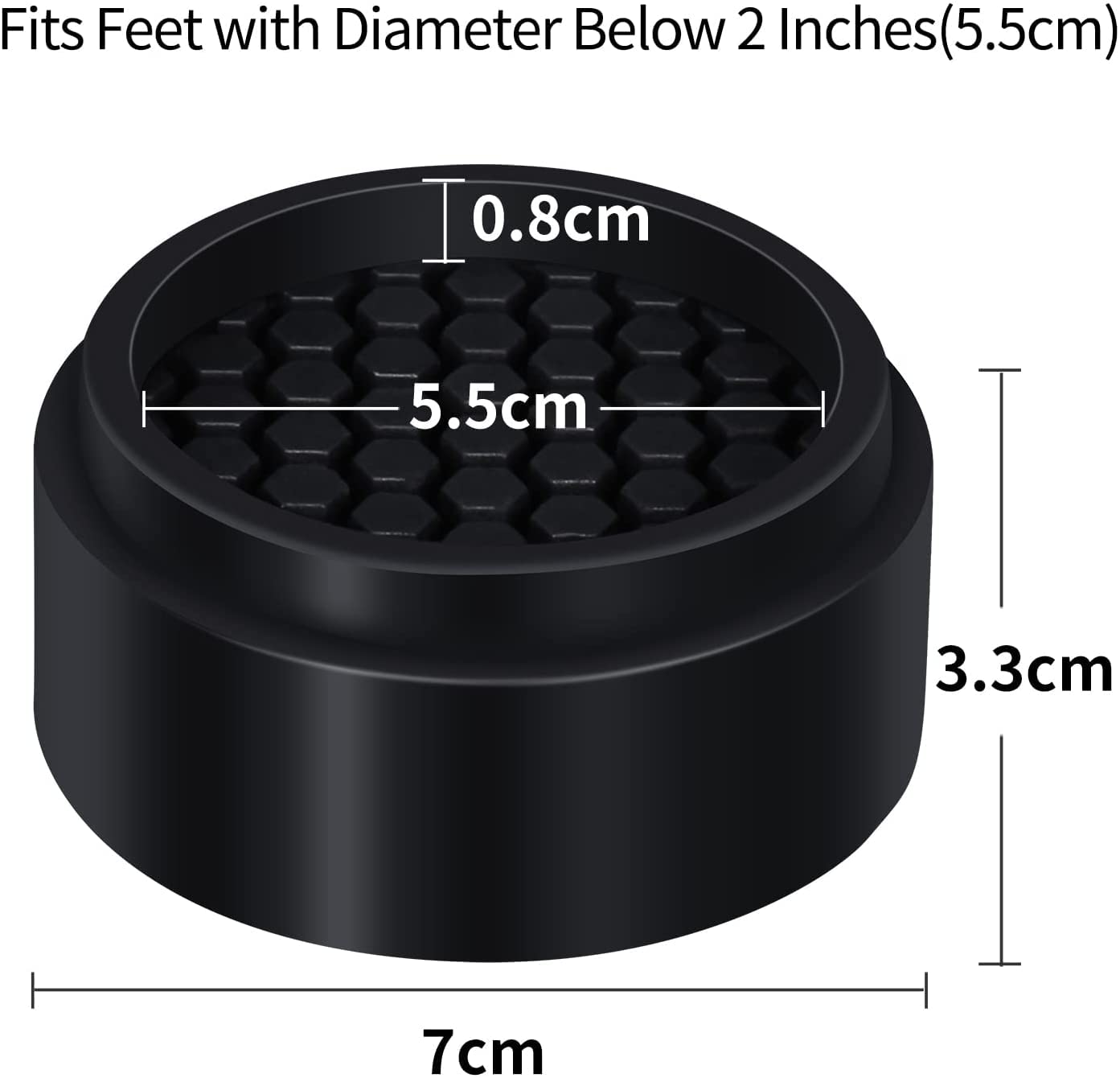 Ezprotekt 12Pack Adjustable Round Bed Furniture Risers, 1 Inch Stackable Furniture Lifts Risers Creates an Additional 1", 2", or 3" of Height for