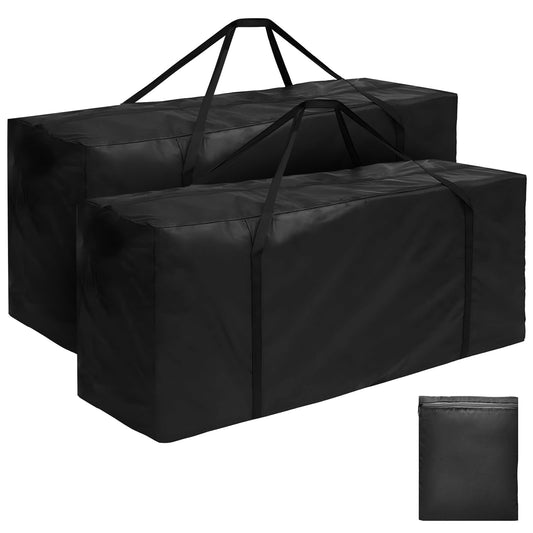 widesmile 2 Pack 670L Extra Large Garden Cushion Storage Bag Heavy Duty Waterproof Outdoor Furniture Cushion Storage Bag 173x76x51cm with Handle and