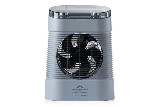Dreamland Silent Power Protection Fan Heater - Electric Heaters for home low energy, Quick Heat Up with 4 Heating Modes, Silent Portable Heater,