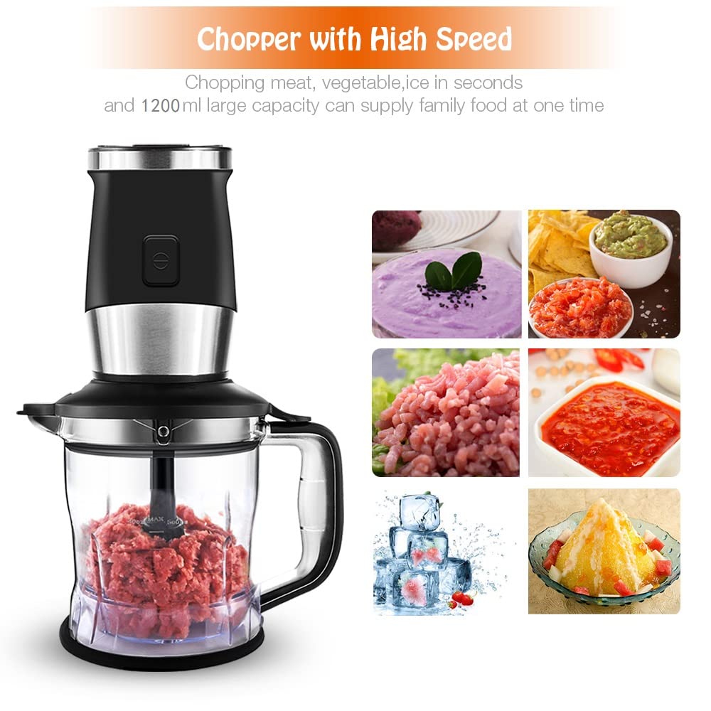 Blender Smoothie Maker, 700W Blender, Portable Food Chopper and Grinder, 570ml BPA Free Bottle, 300ml Grinder Cup, 1200ml Jug, Processor Blenders for