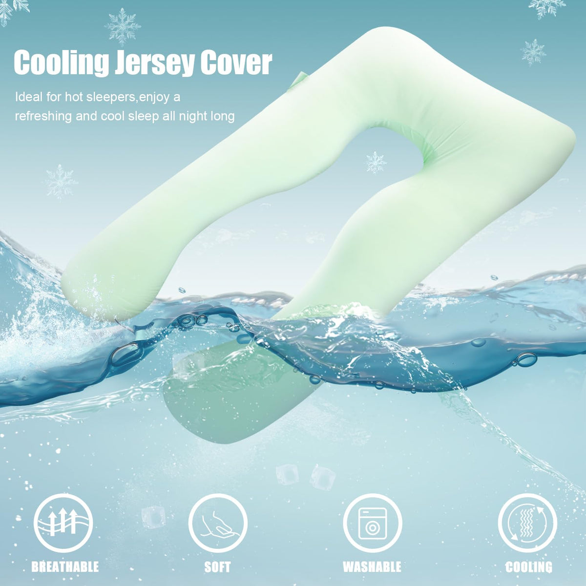 Chilling Home Pregnancy Pillow Cooling,Jersey 55 inches Maternity Pillow for Pregnant Women, Comfortable U Shaped Full Body Pillow Pregnancy Pillows