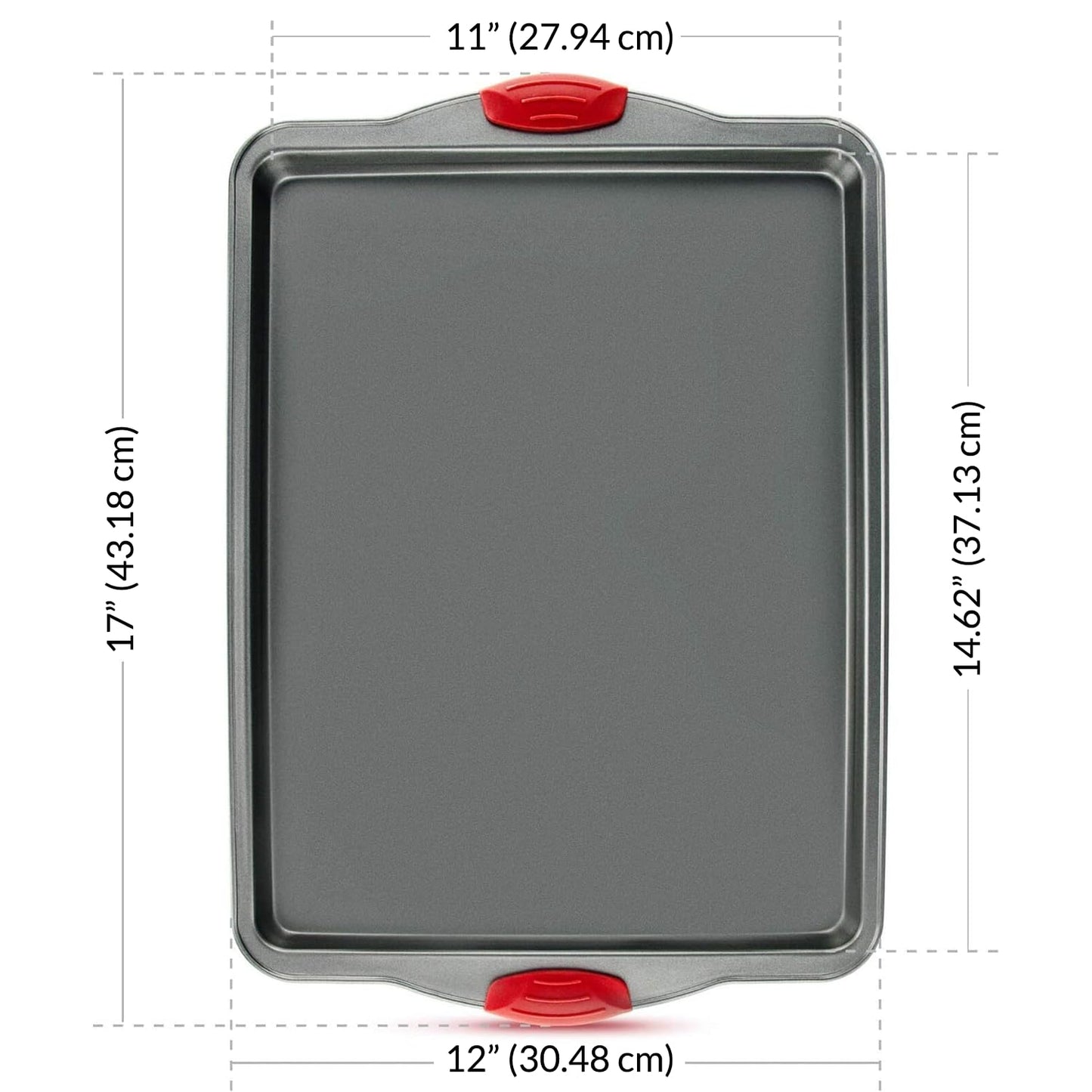 Premium Nonstick Baking Sheet Pans ? Set of 3, Heavy-Gauge Carbon Steel, Warp, Dent, and Rust-Resistant ? Gourmet Rimmed Half Cookie Sheet Trays,