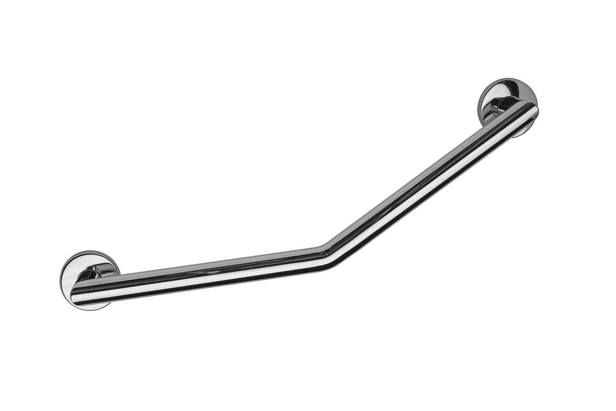Croydex Modern Angled Safety Support Rail Stainless Steel Grab Bar for Bathroom, Chrome