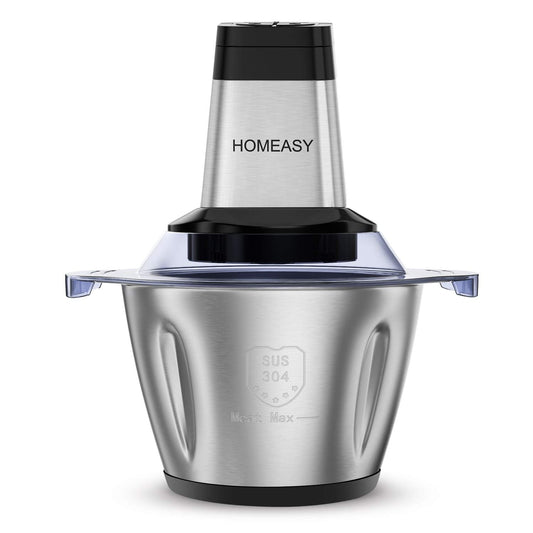 Homeasy Food Processor, Meat Grinder 2.5L Meat Blenders Food Chopper for Meat, Vegetables, Fruits and Nuts, Food Grinder Stainless Steel Bowl 500W 3