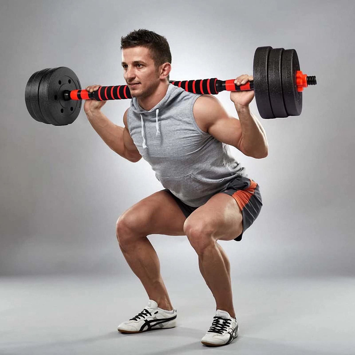 BCBIG Adjustable Dumbbells Weights Set pair Home Gym Fitness for Men/Women Barbell Set 2-in-1 with connector Strength Training Fitness 15KG(7.5KG*2)