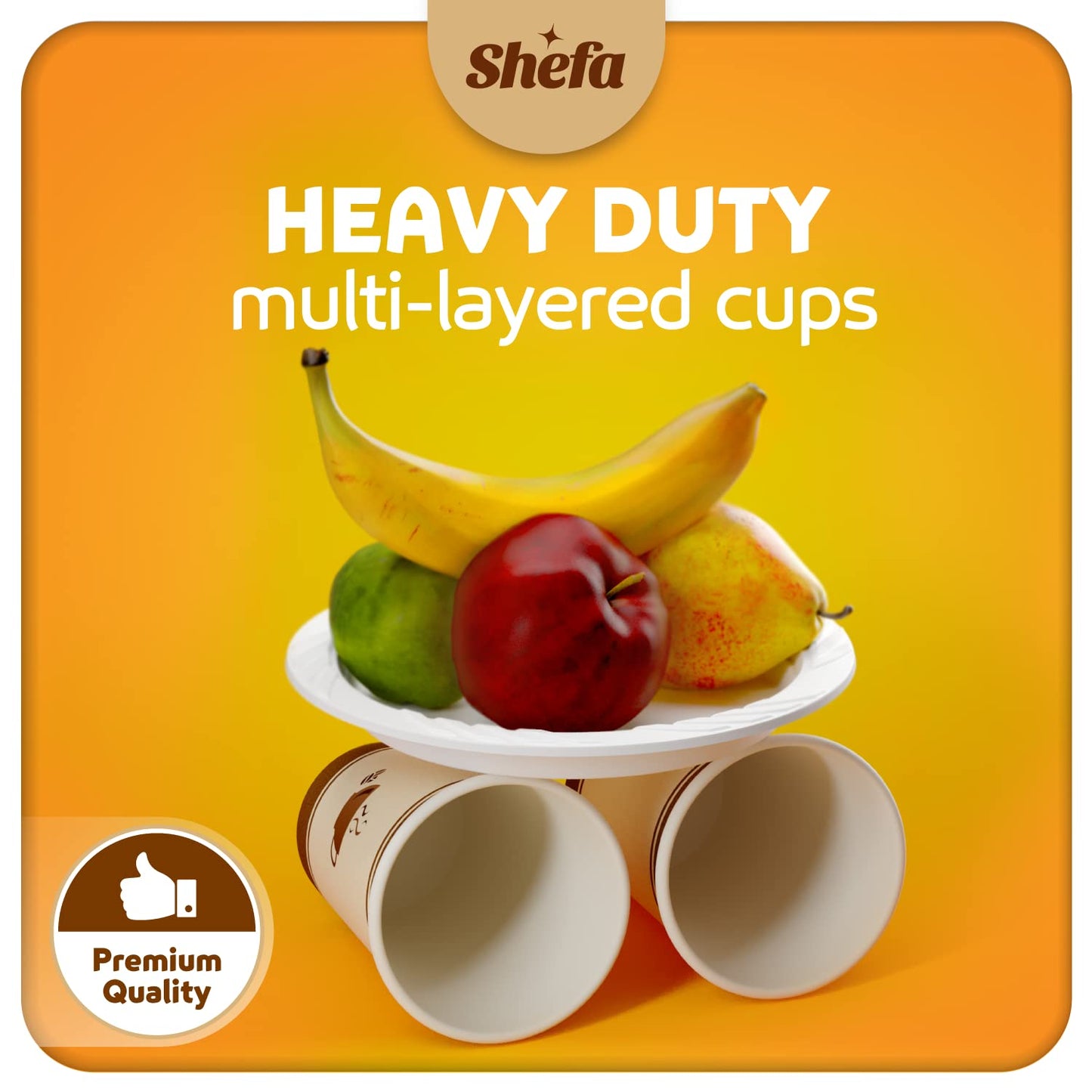 Shefa 1000 Coffee Cups - 8oz Paper Cups for Hot or Cold Drinks, Takeaway Coffee Cups for Coffee Shops - Heat-Resistant Coffee or Tea Cup, BPA-Free