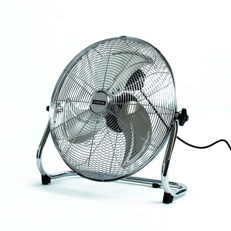 Status Floor Fan | 18 Inch Portable Fan | 3 Speed Adjustable Angle Fan | Chrome | S18CFLOORFAN1PKB