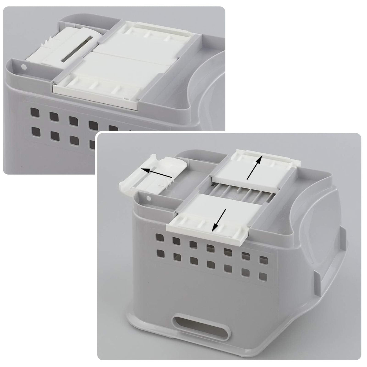 Xowine Set of 3 Plastic Stackable Storage Baskets, Gray Stacking Basket