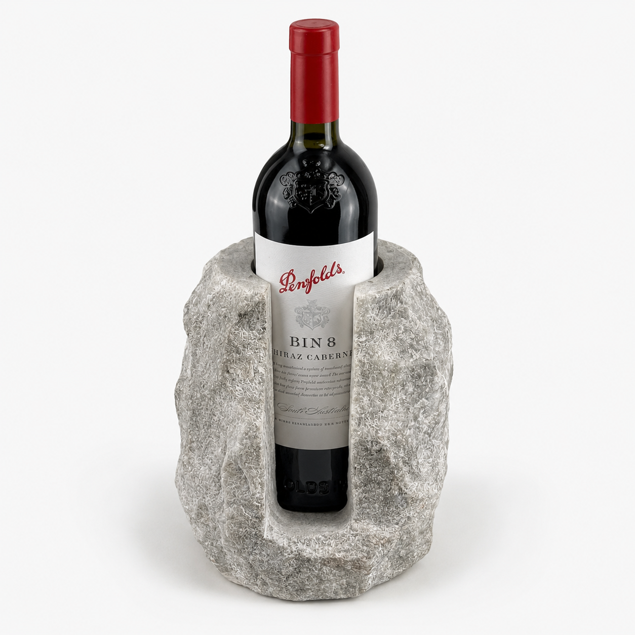 Solid Marble Wine Bottle Holder | Handcrafted Stone Wine Cooler