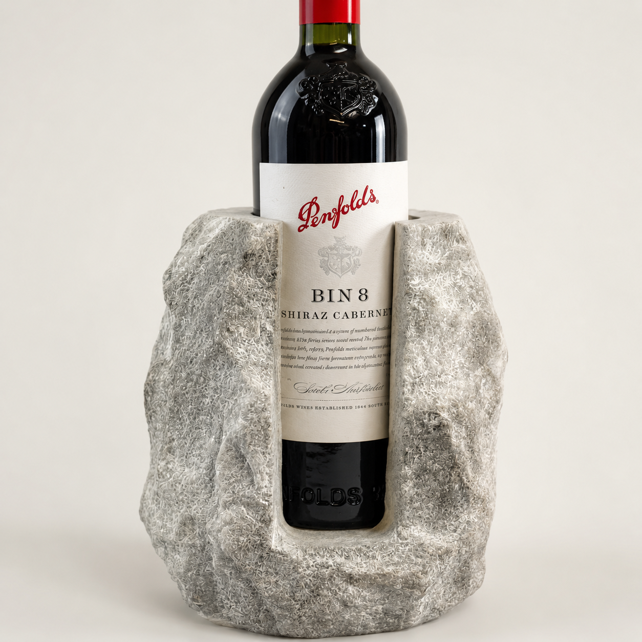 Solid Marble Wine Bottle Holder | Handcrafted Stone Wine Cooler
