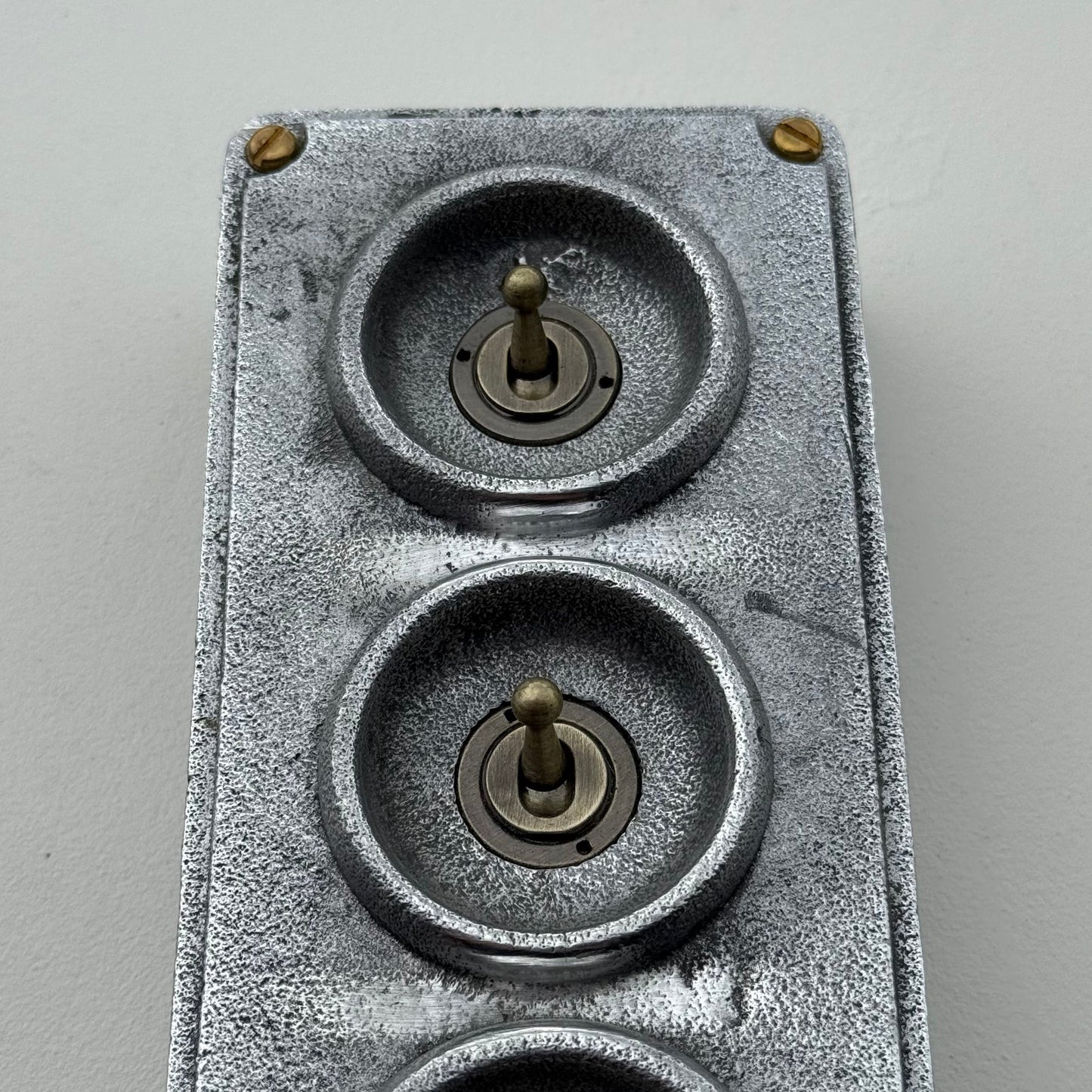 3 Gang 2 Way Solid Cast Metal Toggle Light Switch | Industrial Vintage Surface Mounted *Factory Second*