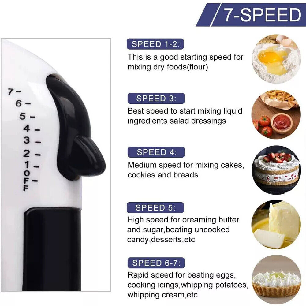 7 Speed Electric Stand Mixer Stainless Steel Cake Mixing Bowl Blender Egg Beater