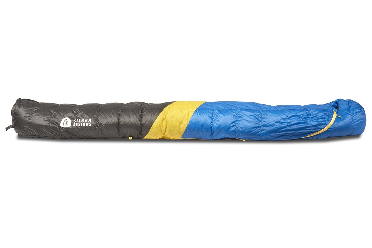 Sierra Designs Nitro 35°F (-3°C) 800-Fill DriDown Sleeping Bag - Regular - Blue/Yellow/Peat
