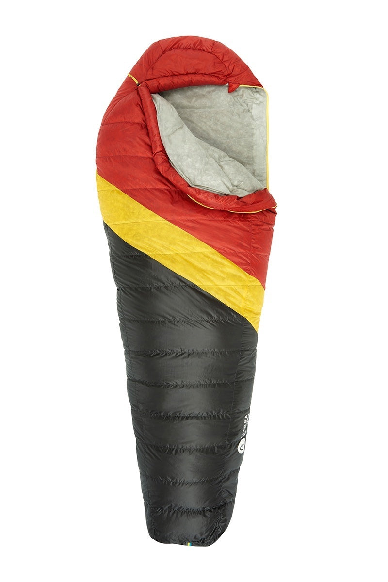 Sierra Designs Nitro 20°F (-7°C) 800-Fill DriDown Sleeping Bag - Regular - Red/Yellow/Peat