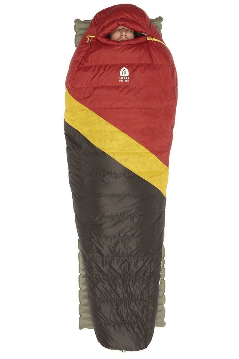Sierra Designs Nitro 20°F (-7°C) 800-Fill DriDown Sleeping Bag - Regular - Red/Yellow/Peat