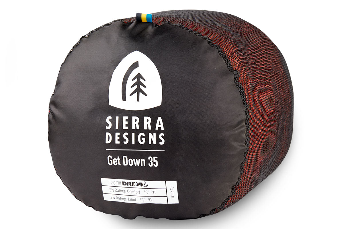 Sierra Designs Get Down 35°F (-3°C) 550-Fill DriDown Sleeping Bag - Regular - Red