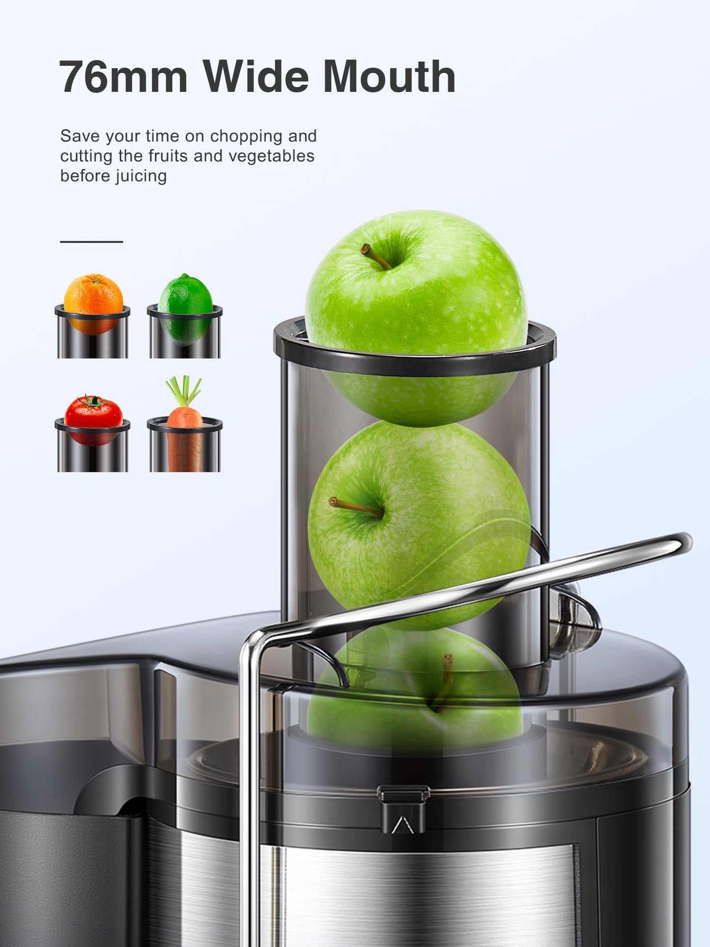 Juicer, Reemix Centrifugal Juicer Machines Whole Fruit and Vegetable, 3-inch Wide Mouth Juicer Extractor with 2 Speeds, Brush Included Easy to Clean