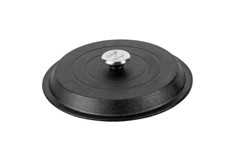 Prestige x Nadiya Cast Iron Casserole Dish with Lid - Black Cast Iron Dutch Oven Cooking Pots, 4.5L, Pre seasoned, Induction Suitable, Oven Safe &