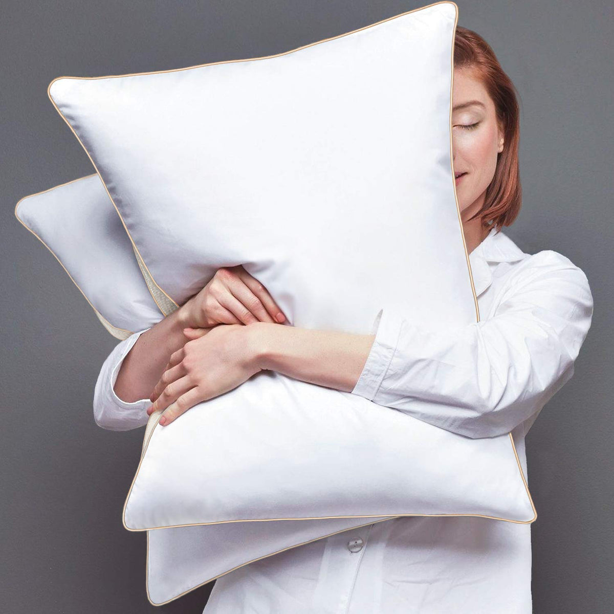 Sofslee Pillows 2 Pack , Hotel Hypoallergenic Bed Pillows for Neck Pain, Luxury Sleeping Pillows of 2 for Side and Back Sleepers, Down Alternative
