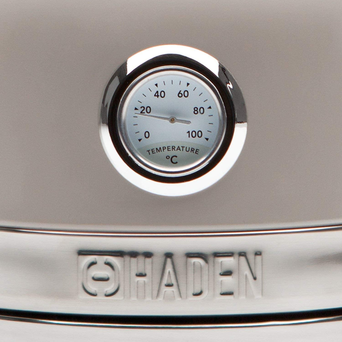 Haden Jersey Stainless Steel Kettle - 3000W Rapid Boil Technology, Ergonomic Design, BPA-Free, Safety Features, and Stylish Chrome Detailing, Putty