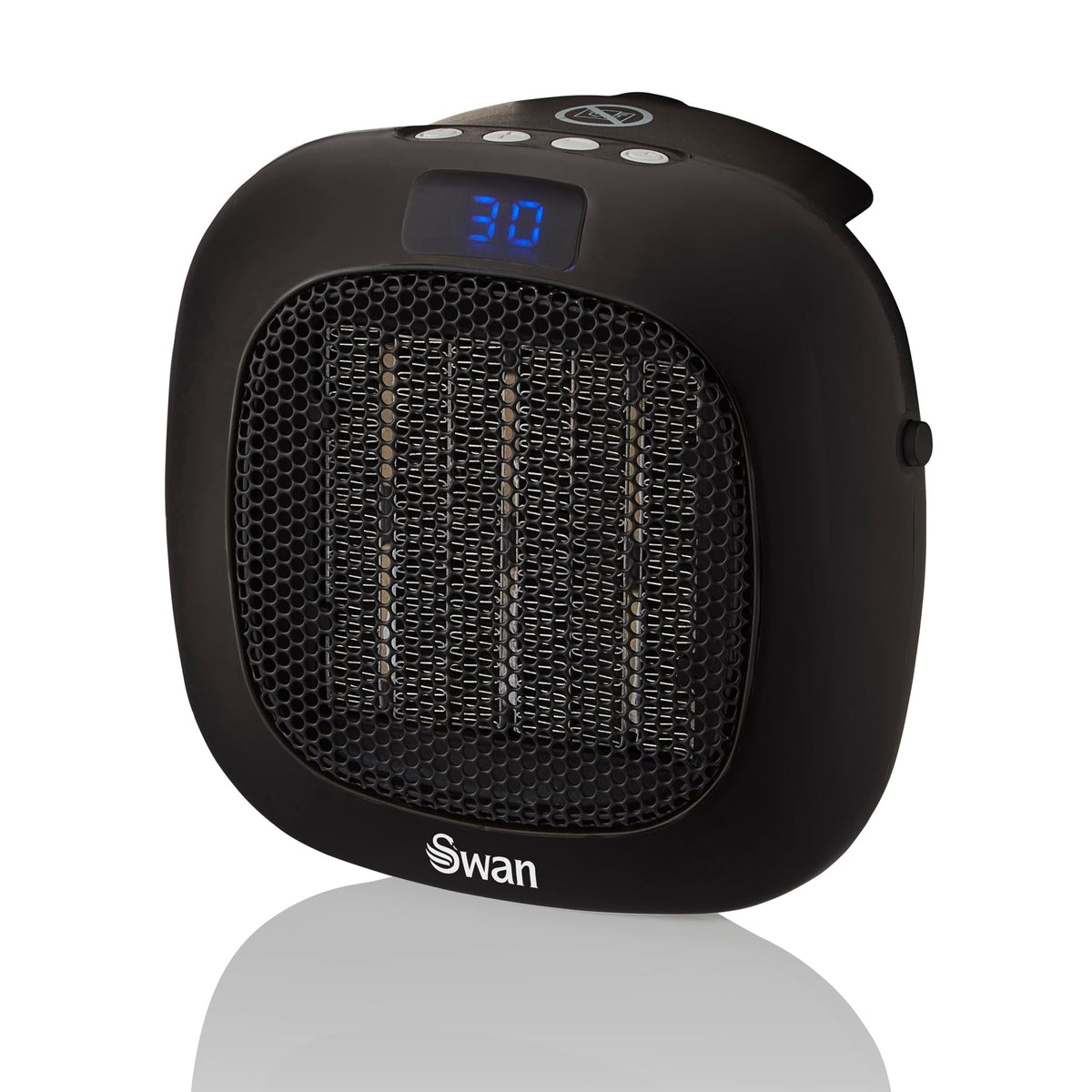 Swan SH27010N Plug-In Fan Heater with 12 Hour Timer, LED Display and Overheat Protection, 700W, Black