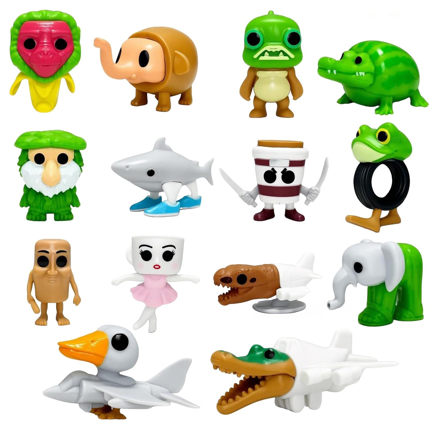 8 PCS Italian Brainrot Action Figures, Tralalero Tralala Figure Toys, Tung Tung Tung Sahur, BRR BRR Patapim, Brainrot Meme Shark Collectible Animals Figurine Doll Gifts