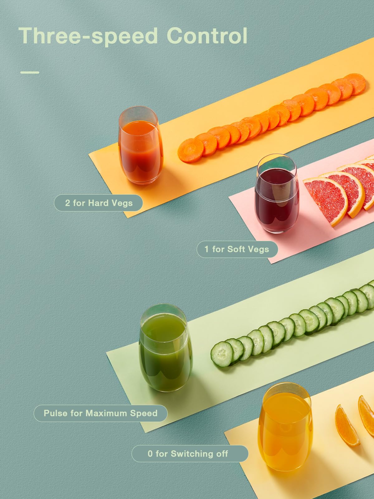 Juilist Juicer Machines, Centrifugal Juicers Whole Fruit and Vegetable with 3 Speed Setting, Big Mouth Large 65MM Feed Chute Juice Extractor Machine,