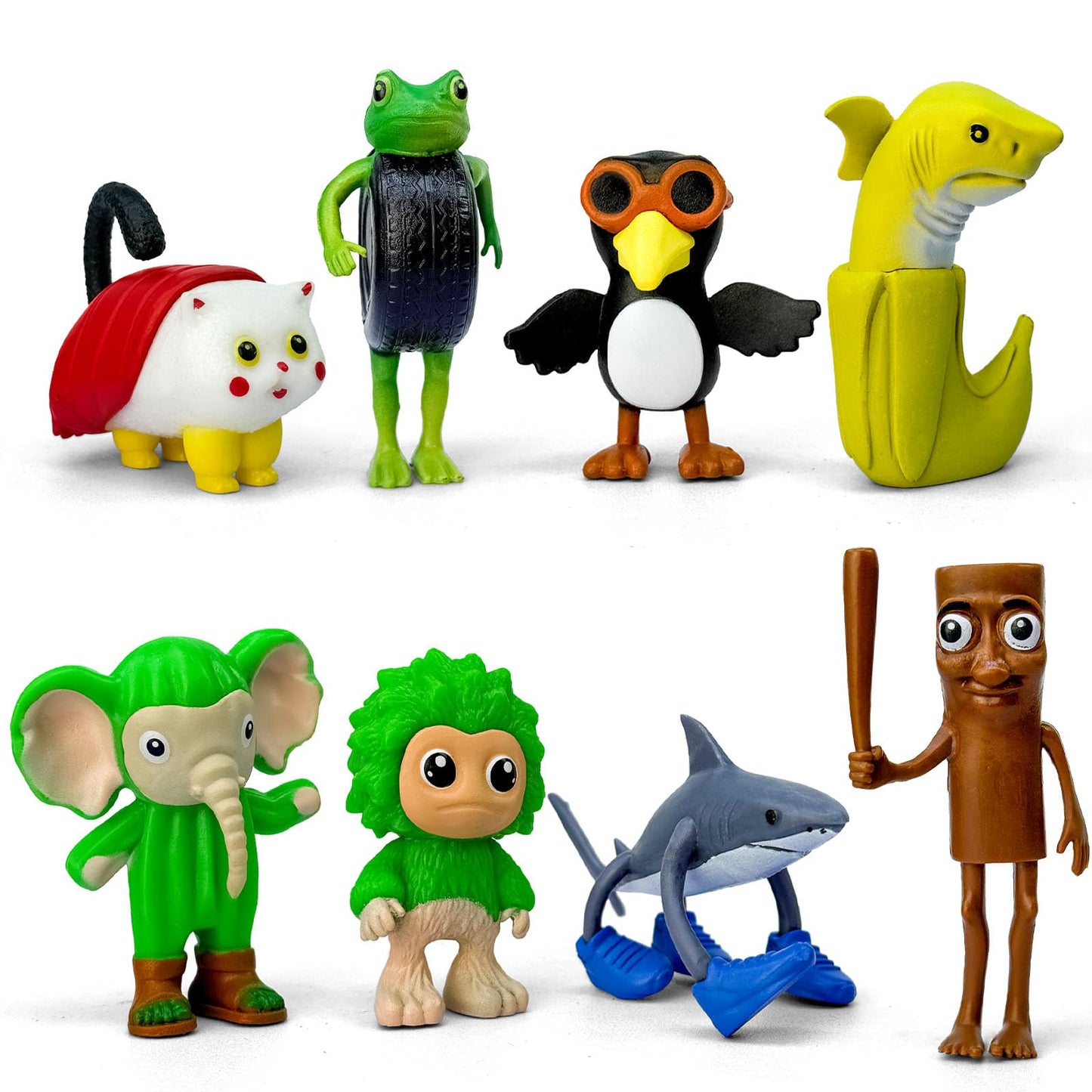 8 Pcs Italian Brainrot Action Figures, Tralalero Travala Toy Set Tralalero Travala, Tung Tung Tung Sahur, Brr Brr Patapim - Brainrot Fidget Toys, Decorations Gifts for Office Room Figurine Decoration
