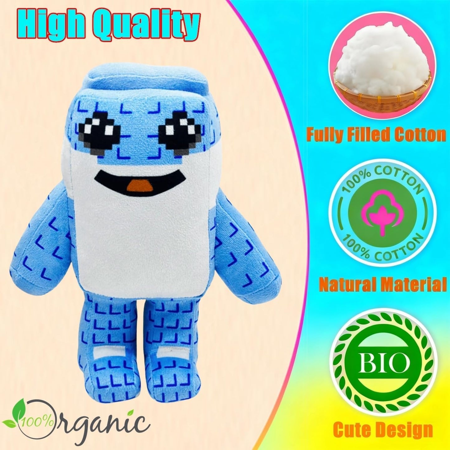 Steal a Brainrot Plush Toys, 9.8 inch Adorable Brainrot 67, Collectible Brain Rot Plush Gift for Fans (Blue)