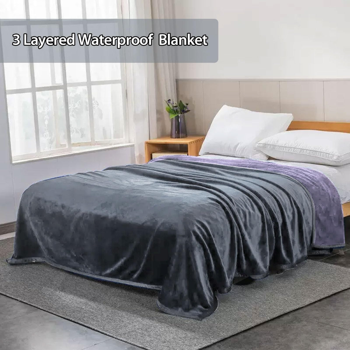 YISURE Waterproof Reversible Blanket Bed Cover 80''x60'' for Adults, Leakproof Protector Cover to Protect Bed Mattress, Sofa, Couch from Pee & Spills