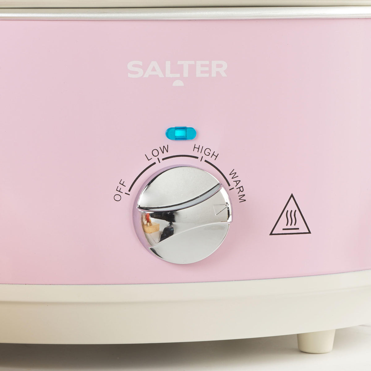Salter Pink Retro 6.5L Slow Cooker  3 Heat Settings & Keep Warm, Dishwasher Safe Ceramic Pot, Tempered Glass Lid, Cool Touch Handles, Family Cooking,
