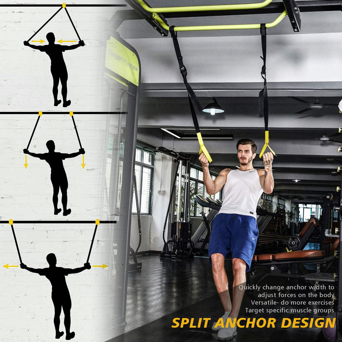 UONNER Suspension Trainer Home Gym Equipment Sling Trainer Workout Bands Fitness Straps Indoor Outdoor