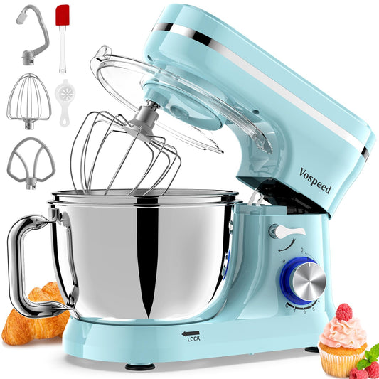 Vospeed Stand Mixer, 4.5L+5L Bowls 8-speed 1000W Tilt-Head Food Mixer for Baking, Kitchen Electric Mixer with Dough Hook, Whisk, Beater, Splash Guard
