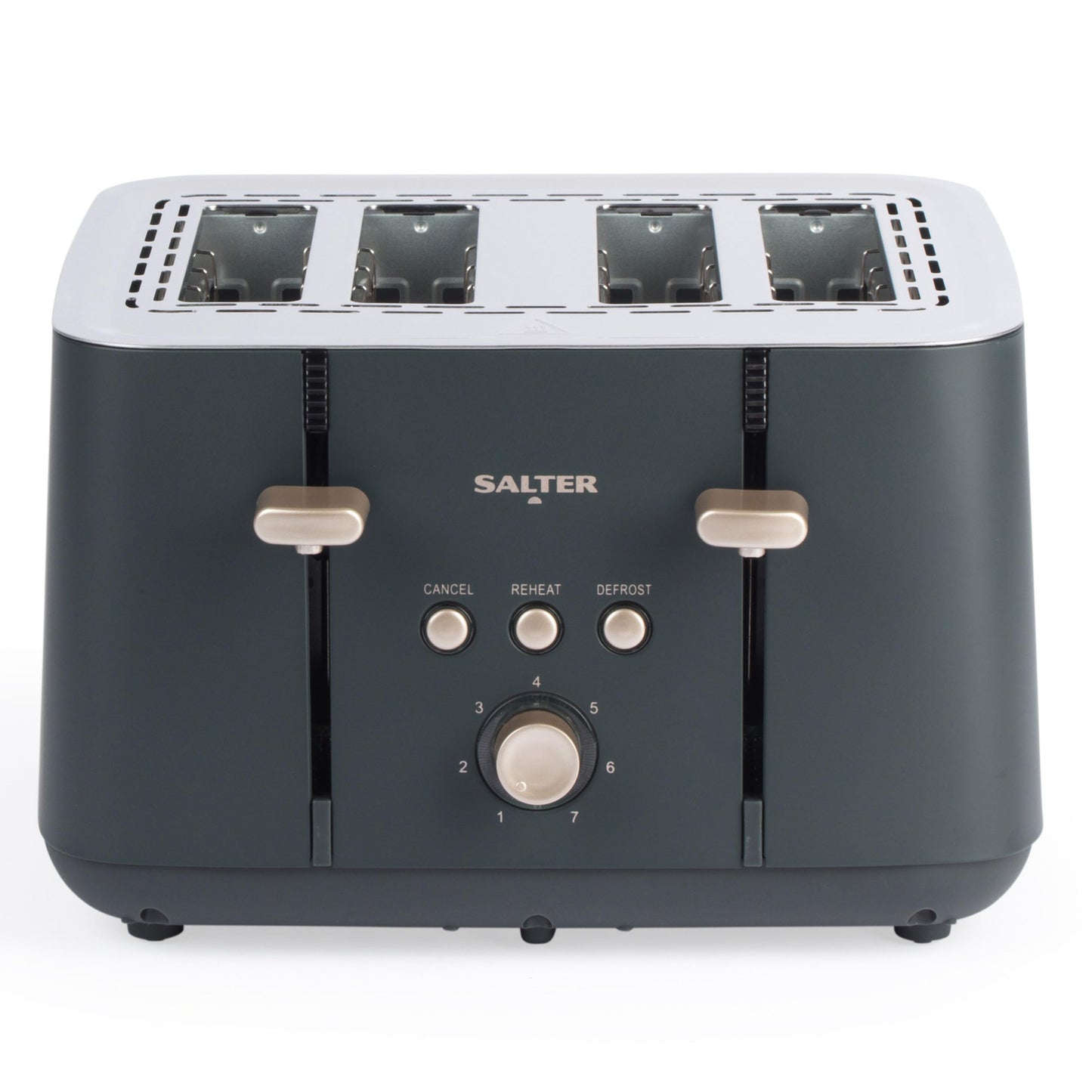 Salter Marino 4-Slice Toaster - 7 Levels Of Variable Browning, Removable Crumb Tray, Self-Centring Bread Guides, Anti-Jam Function, Defrost, Reheat