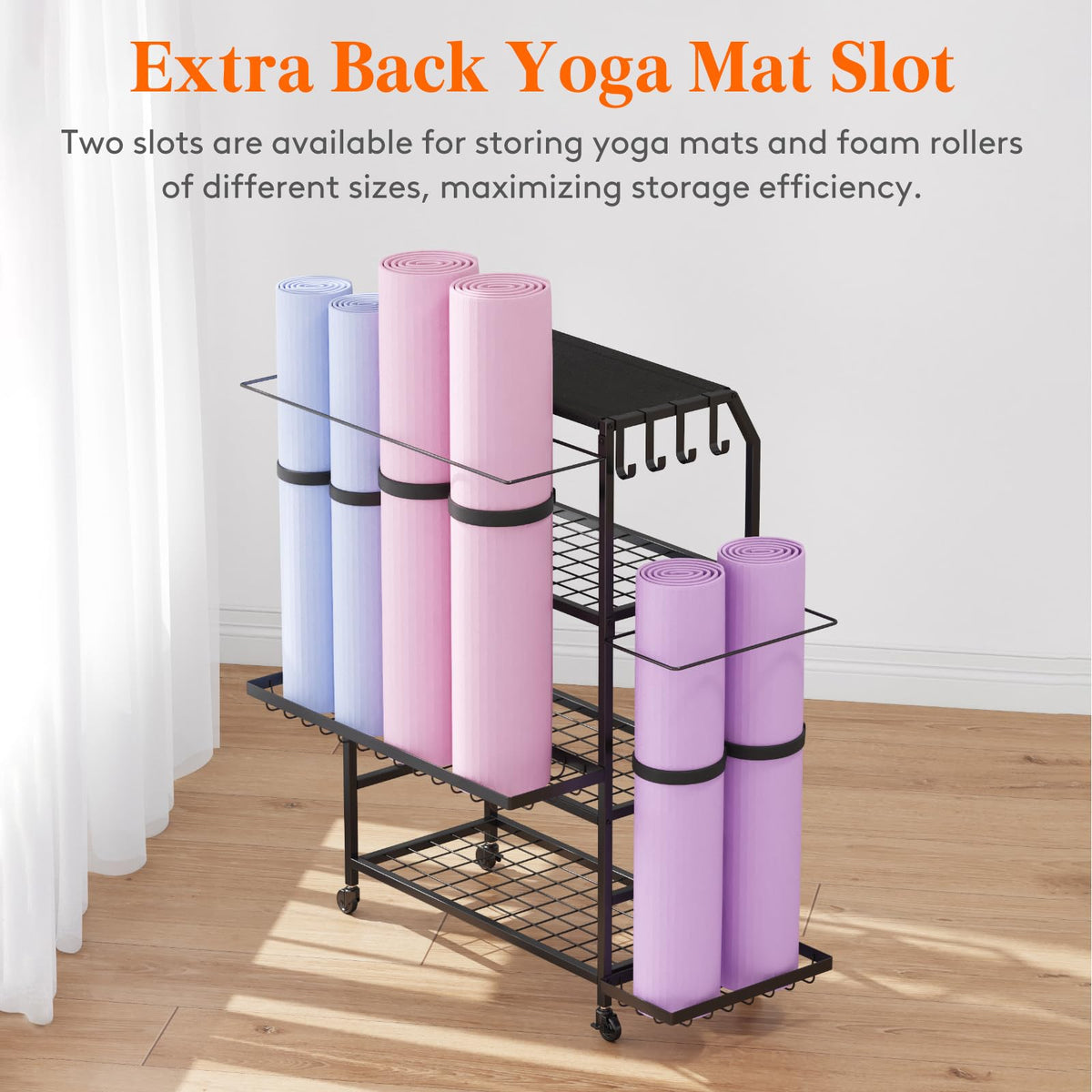 Lifewit Yoga Mat Holder, Home Gym Storage For Yoga Equipments,Fitness Equipments Organizer for Dumbbell, Kettlebell, Yoga Block, Foam Roller,Pilates