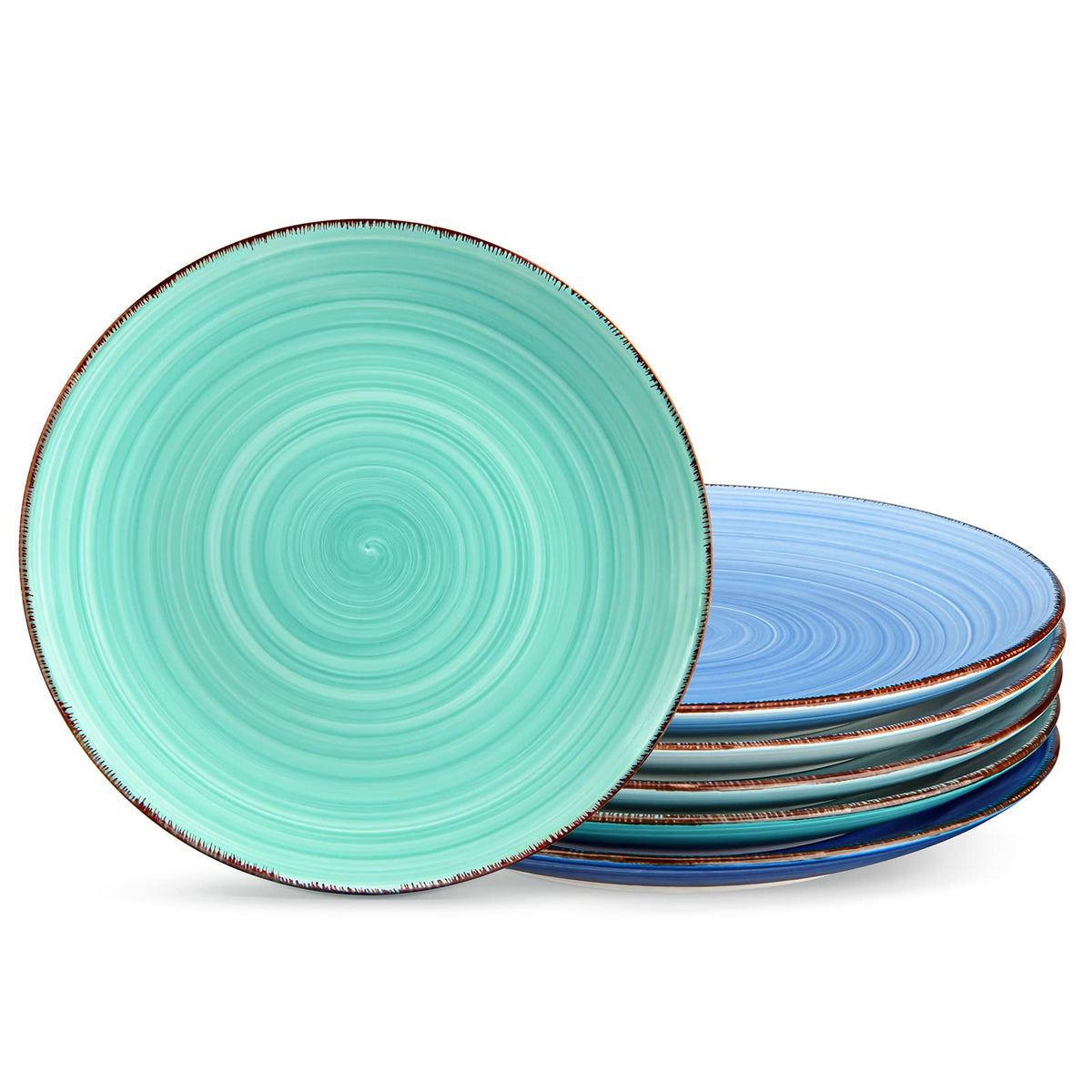 vancasso Bonita Dinner Plates Set of 6, 10.5 inch Scratch Resistant Ceramic Dinnerware Set, Dishwasher and Microwave Safe, Dessert Plates, Pasta