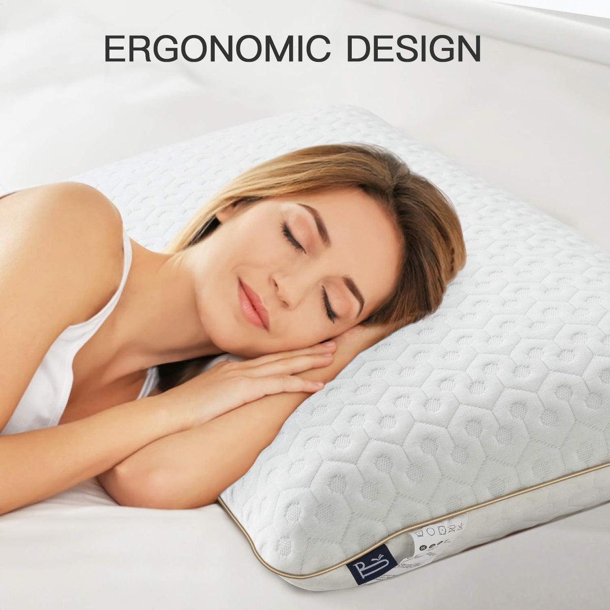 BedStory Memory Foam Pillow, Cooling Gel Pillows for Sleeping, Soft Supportive Pillow Medium Firmness for Side Stomach Back Sleepers, Ventilated